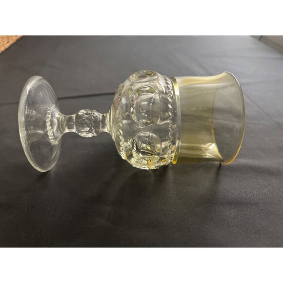 Vintage Indiana Glass Kings Crown Yellow&Clear by Tiffin 5 3/4” - Picture 6 of 7